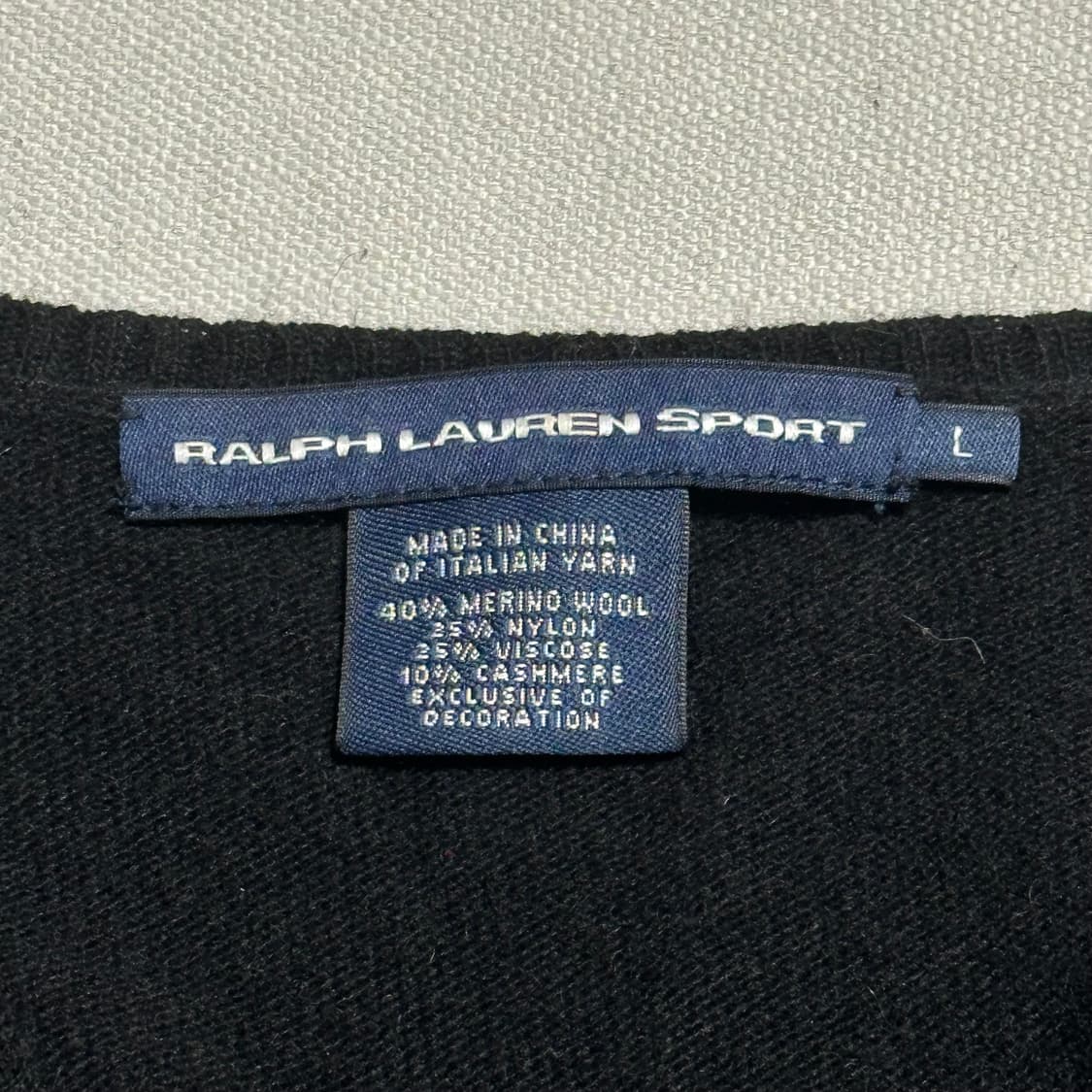 L 폴로랄프로렌 캐시미어 여성용 블랙 브이넥 니트 상품이미지4