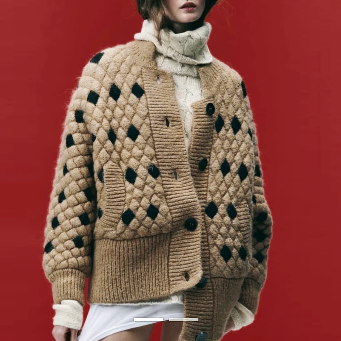 자라(ZARA) 퀼티드 니트가디건 프리사이즈 새상품 상품이미지1