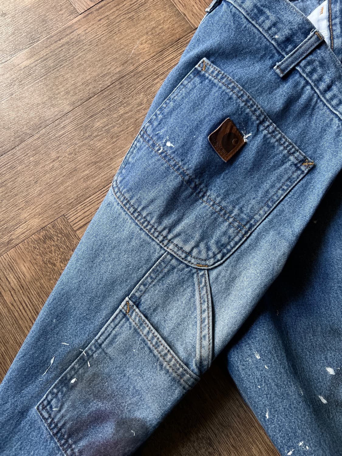 [34]칼하트 USA 빈티지 페인팅 싱글니 카펜터 워크 데님 팬츠 상품이미지8