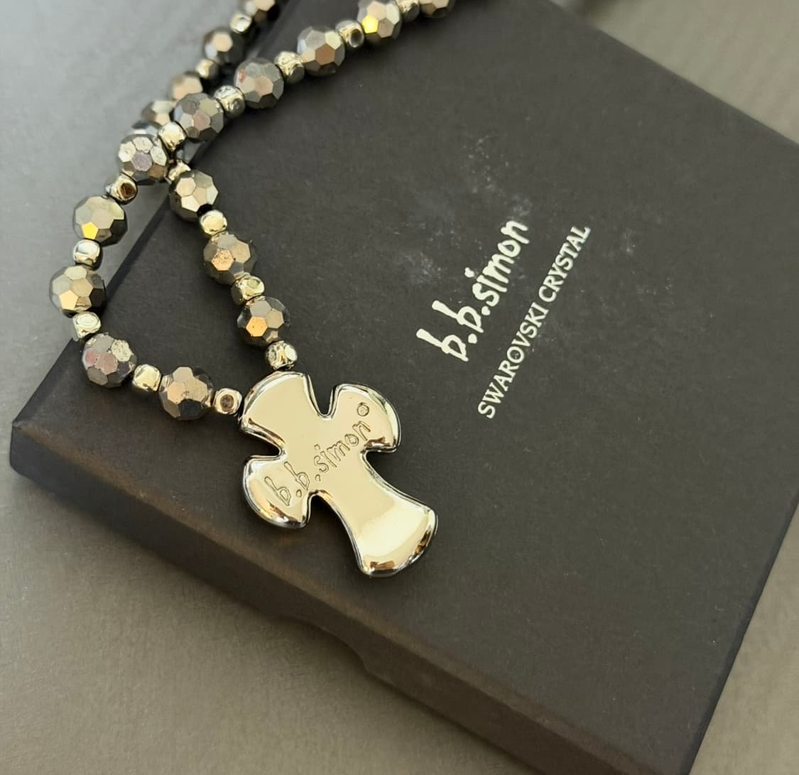 (20inch) b.b.simon 비비시몬 스와로브스키 목걸이 실버 상품이미지7