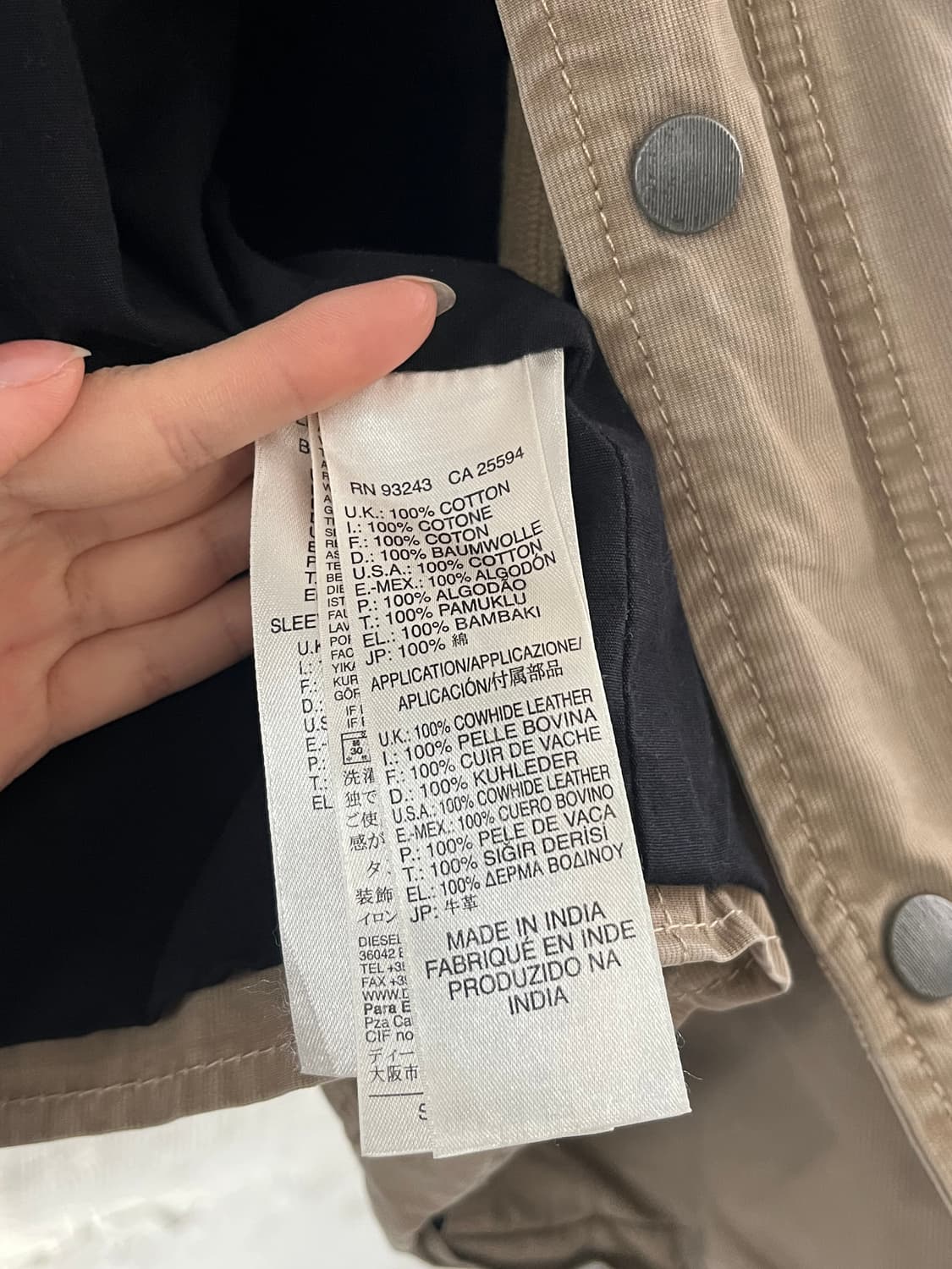 Diesel 디젤 베이지 브라운 인더스트리 골덴 자켓  상품이미지9