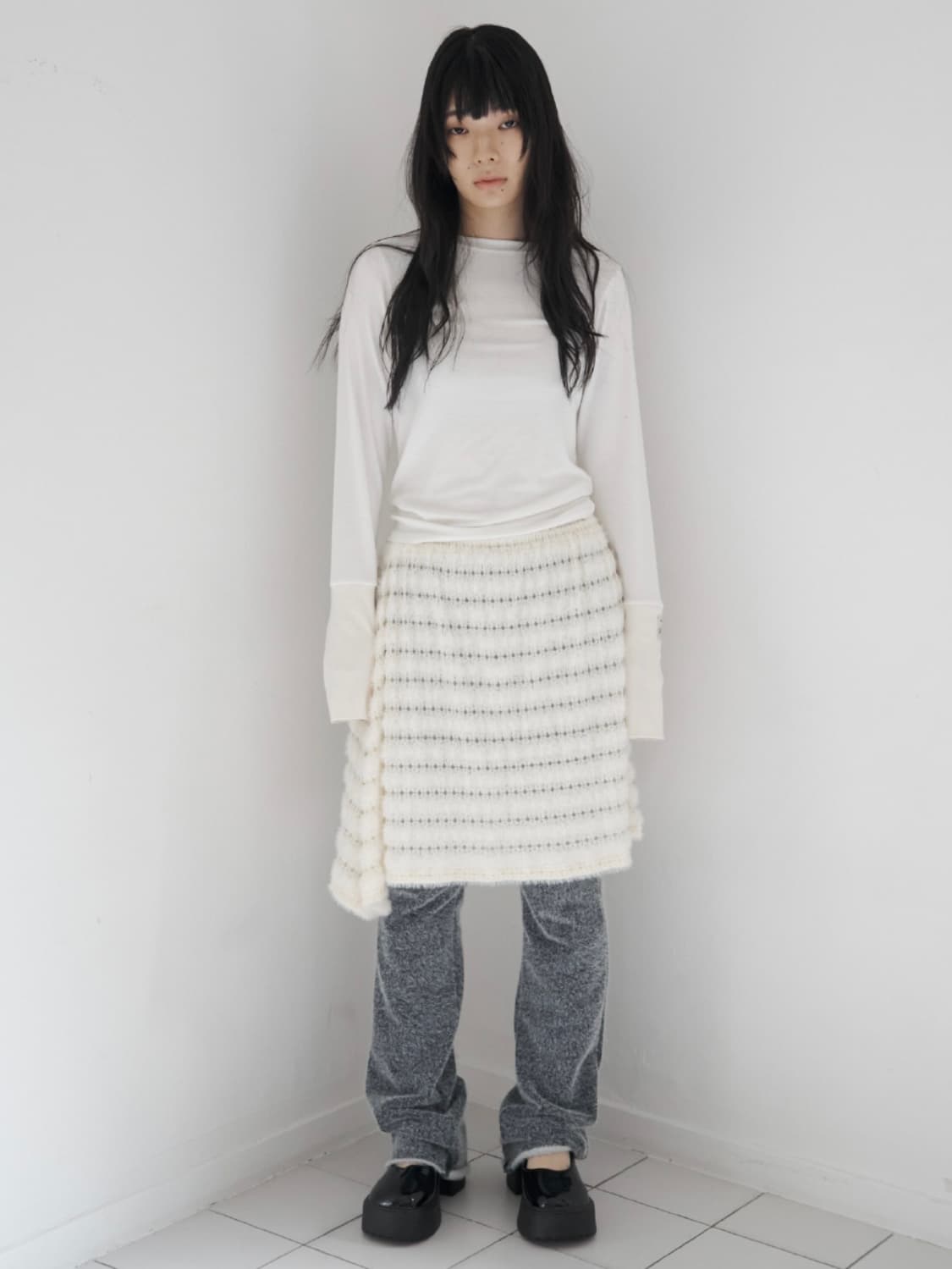 구월십일 레이스 레이어드 스커트 상품이미지3