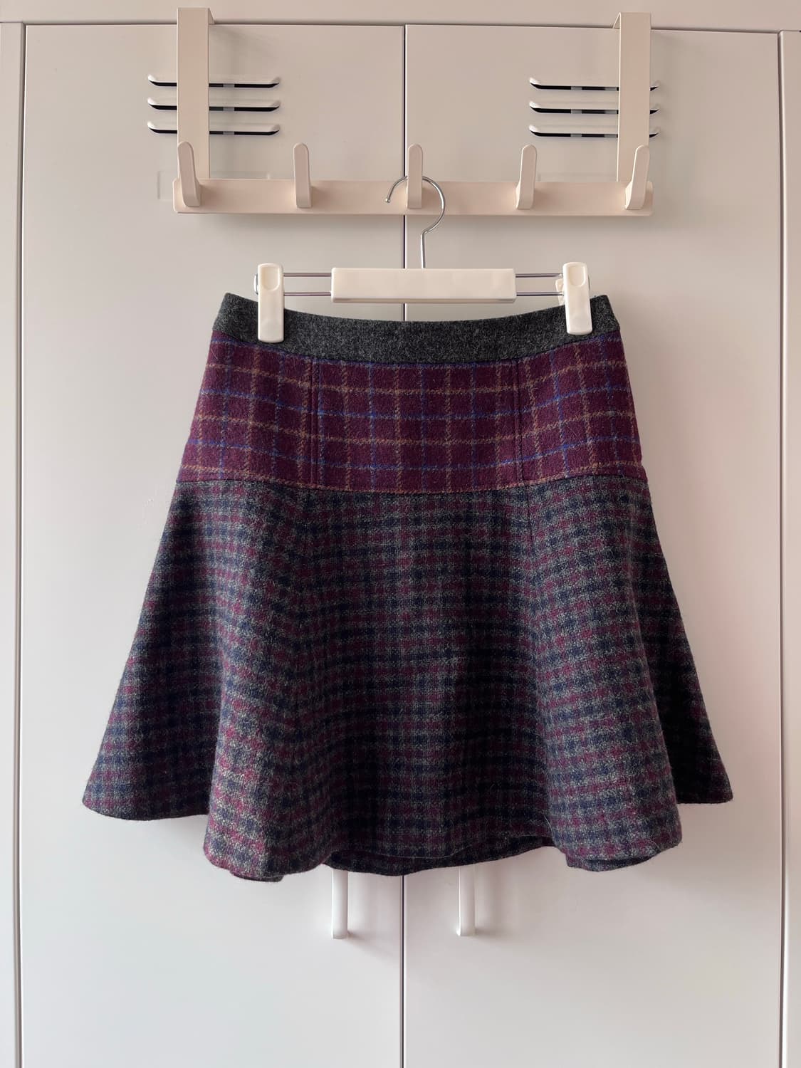 Kumikyoku x Moon 트위드 배색 플레어 스커트 상품이미지6