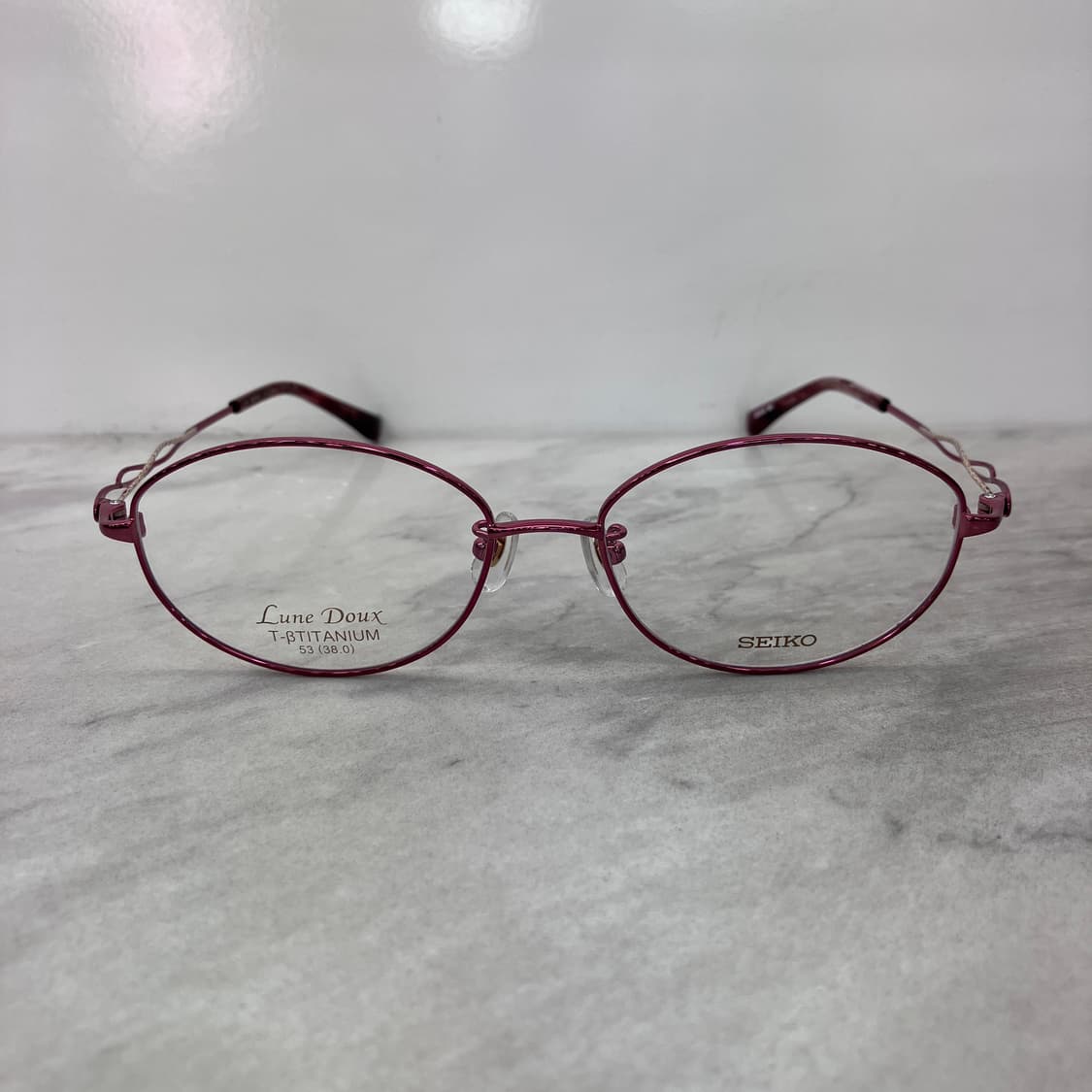 C82 세이코 SEIKO 빈티지 와인 오벌 B-Titan 메탈테 안경53 상품이미지6