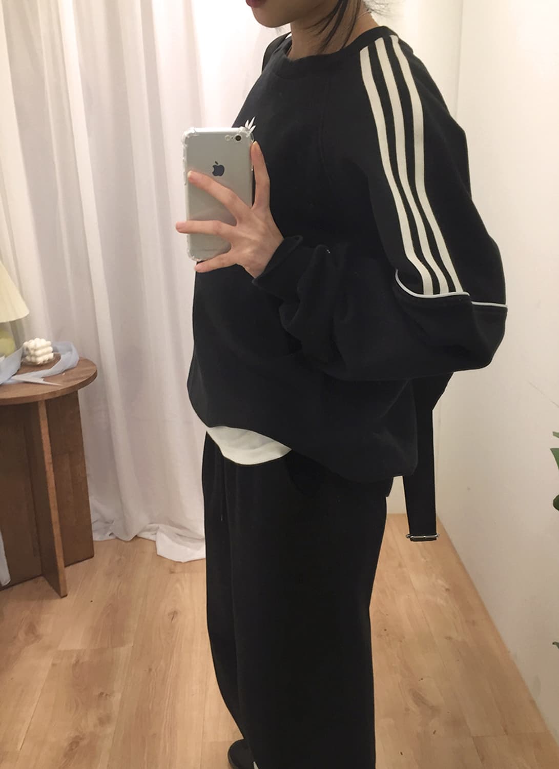 공용 아디다스 삼선 맨투맨 100 상품이미지2