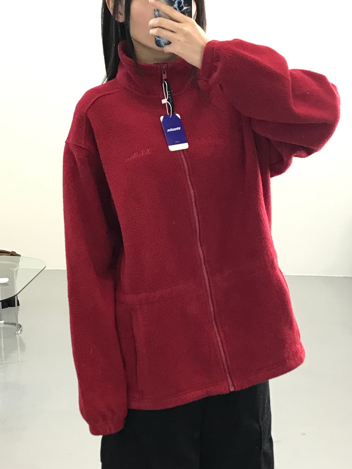 미국제 엘엘빈 레드 집업플리스 상품이미지3