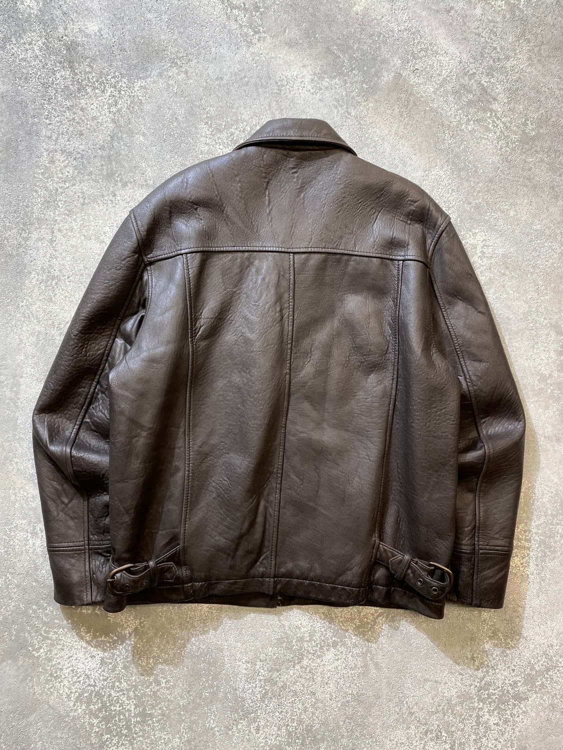 [100] 90s 알프레도 베르사체 다크브라운 양가죽 레더 자켓 상품이미지5