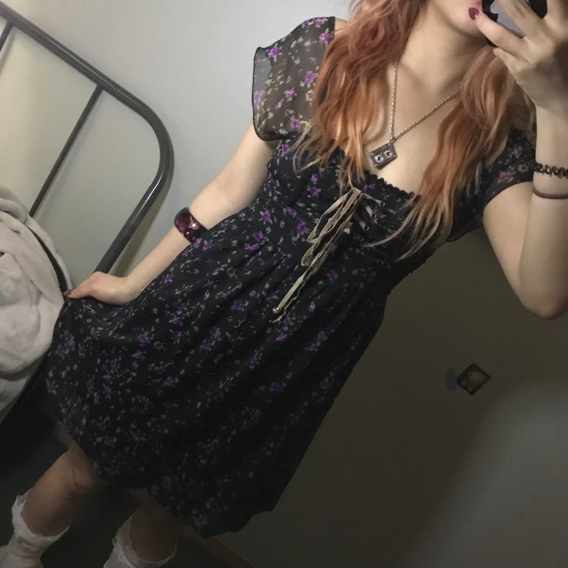 Vintage 빈티지 플라워 쉬폰 아일렛 원피스 상품이미지6