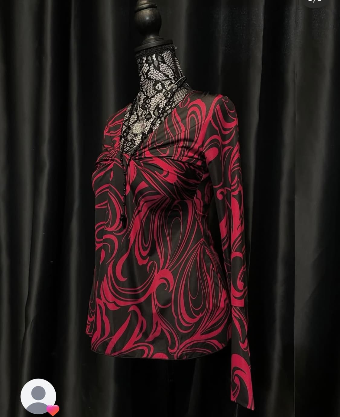 택포) 마블링 레드 갸루 아게죠 아케호무 롱슬 상품이미지2