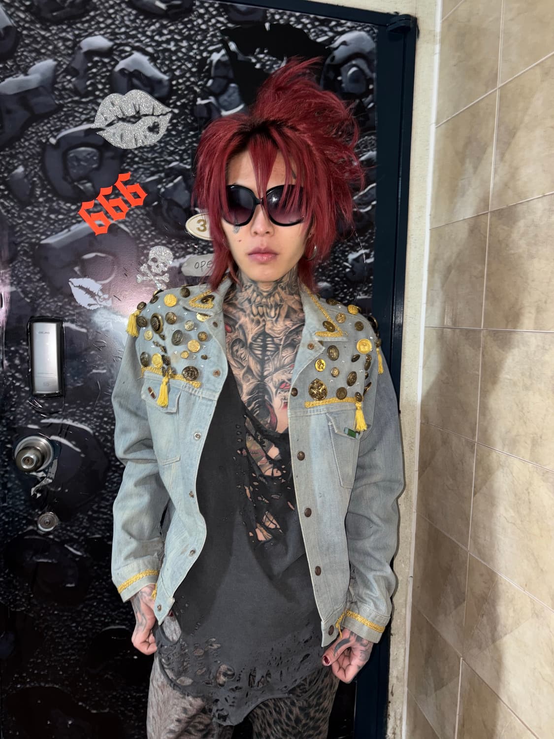 Embellished Military Denim Jacket 상품이미지1