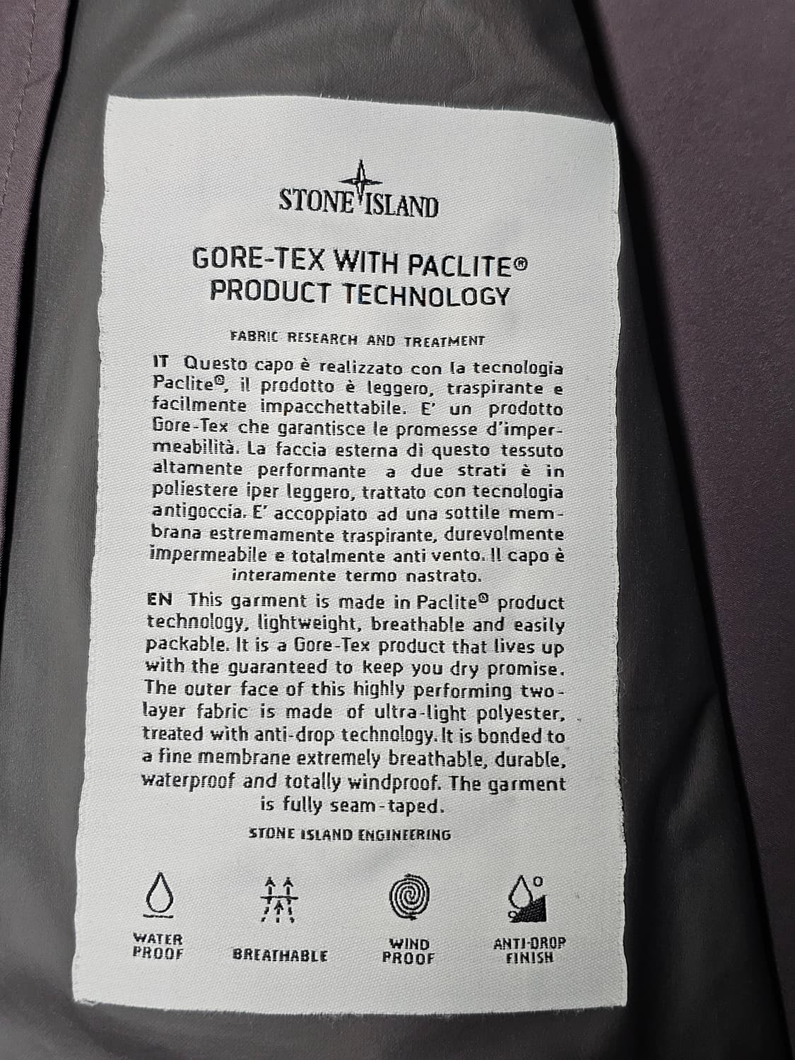 스톤아일랜드 GORE-TEX WITH PACLITE 코트 상품이미지6