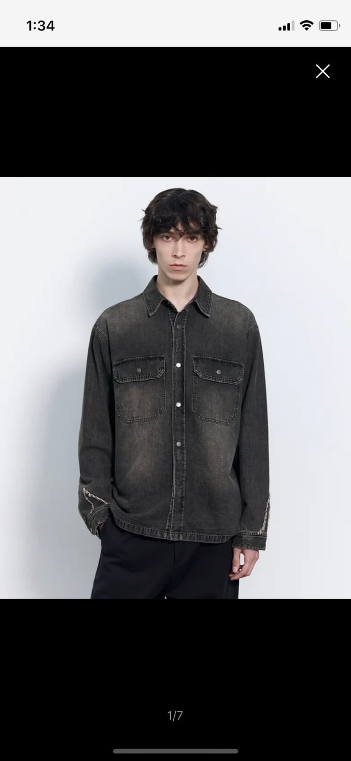 인사일런스 데님자켓 블랙 상품이미지1