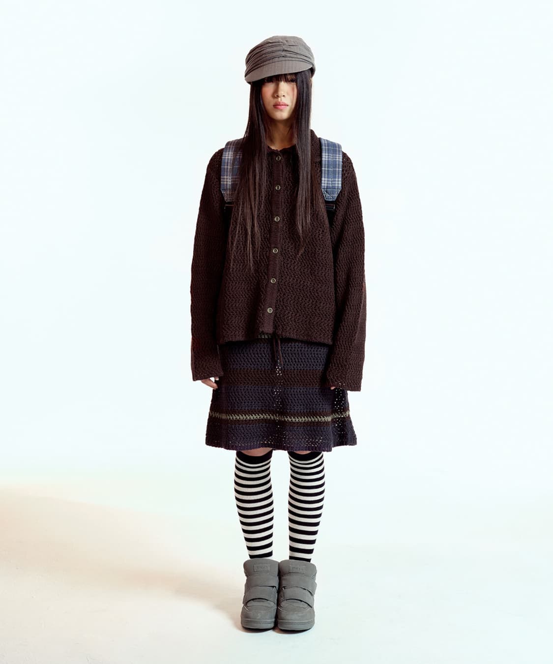 코이세이오 NET KNIT CARDIGAN BROWN 상품이미지1