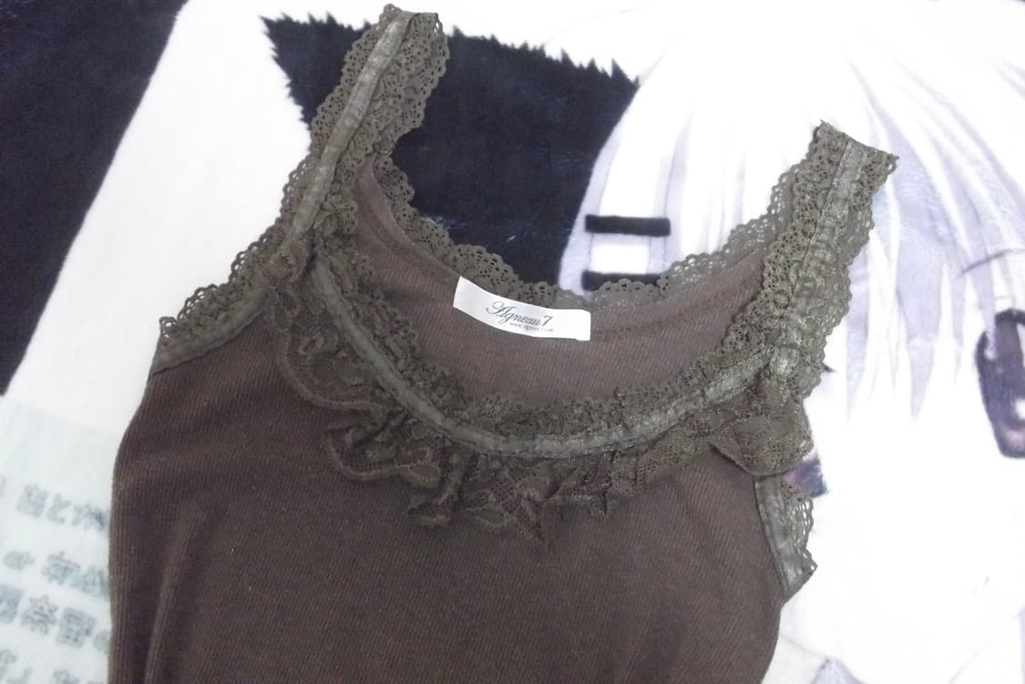 히메갸루 라떼갸루 공겜여주 로걀 레이스 빈티지 슬리브리스 나시 슬립 상품이미지2