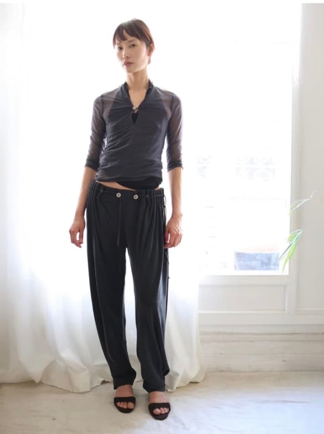 nape mesh top navy 상품이미지2