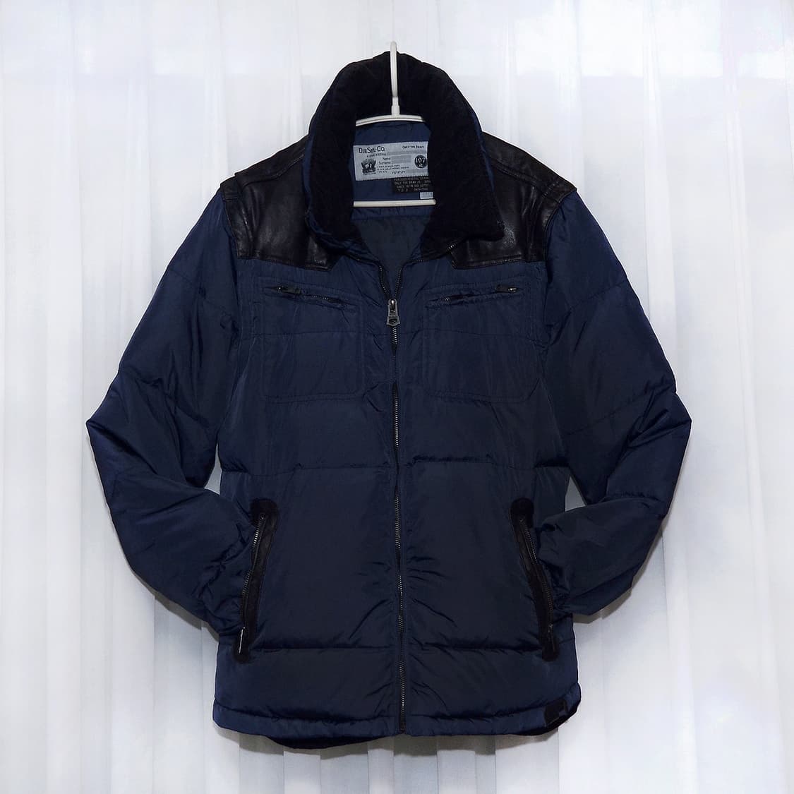 디젤 (Diesel) 레더 요크 트랜스폼 다운 패딩조끼 자켓 (100) 상품이미지1