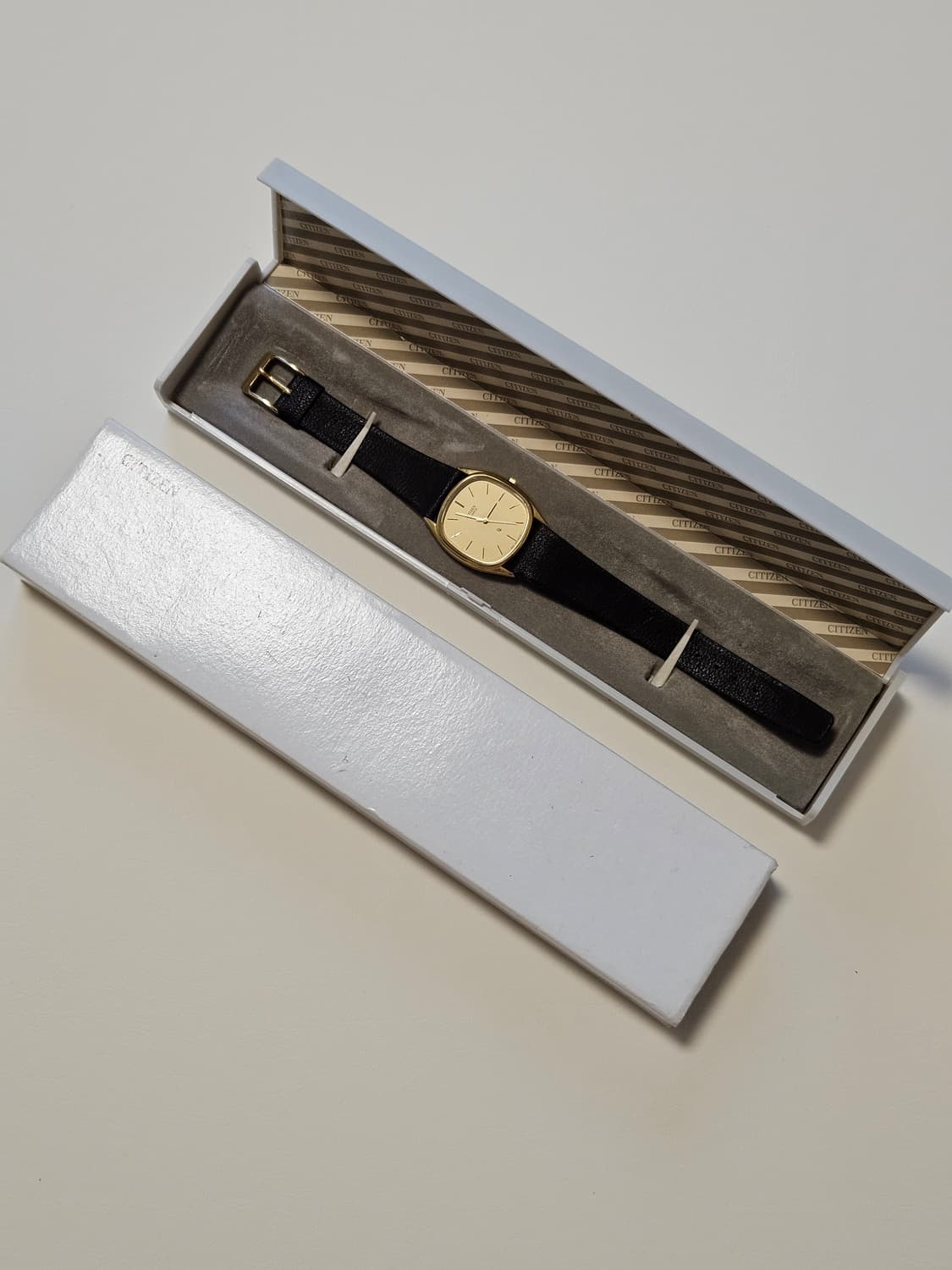 빈티지 시티즌 금장 쿼츠 가죽 시계 상품이미지3