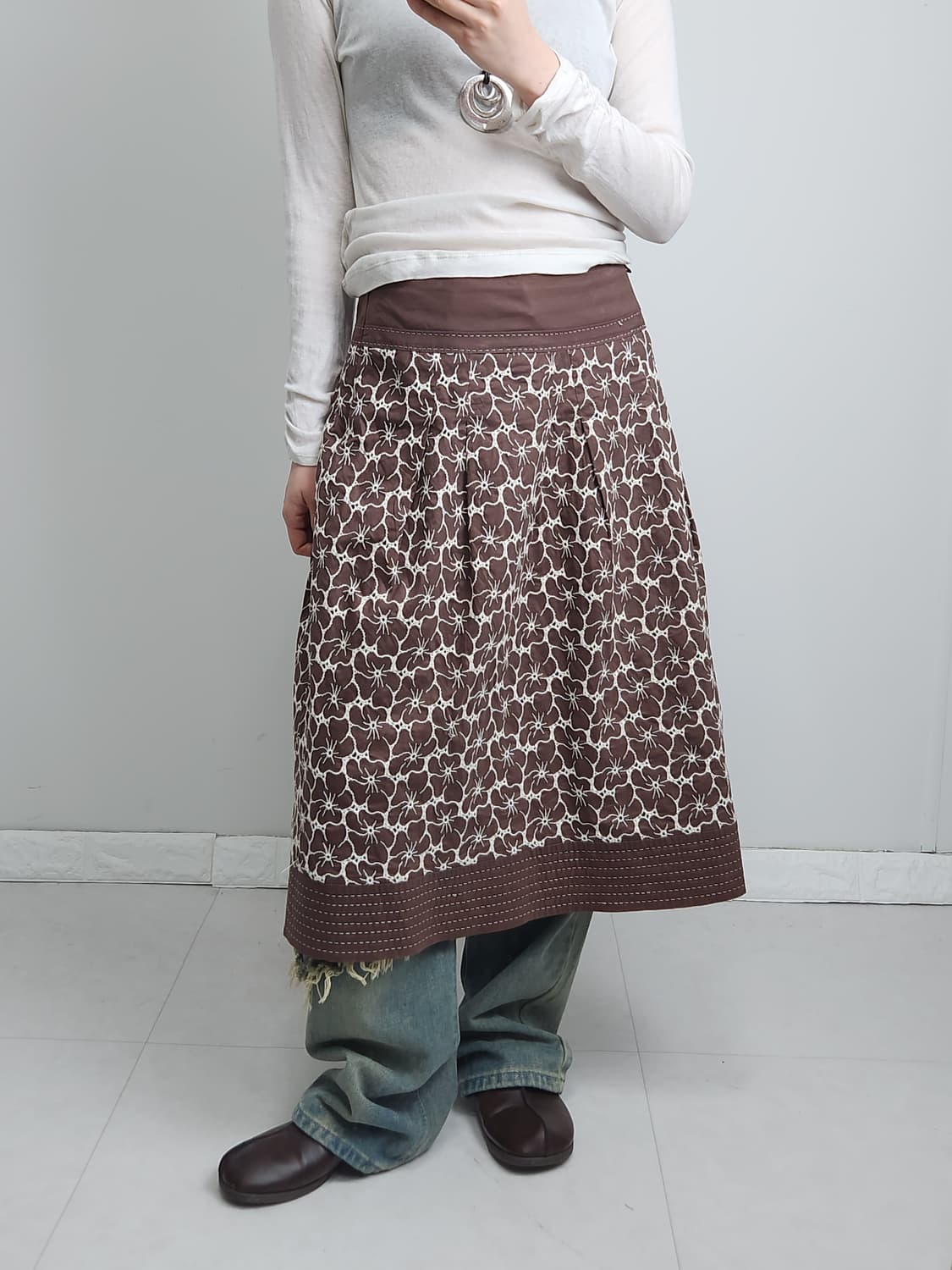 (Hiroko Koshino)플로럴 자수 스커트 상품이미지2