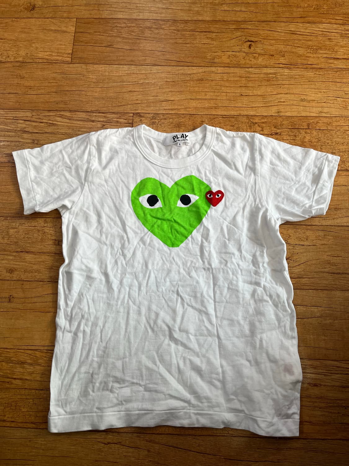 꼼데가르송 빅하트 더블하트 반팔 여성 L사이즈 상품이미지1