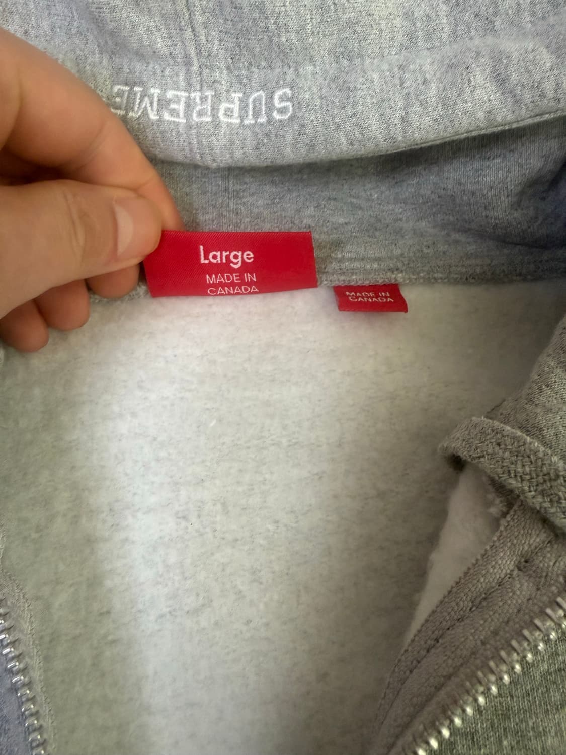 슈프림 s로고 후드집업 페더그레이  상품이미지4