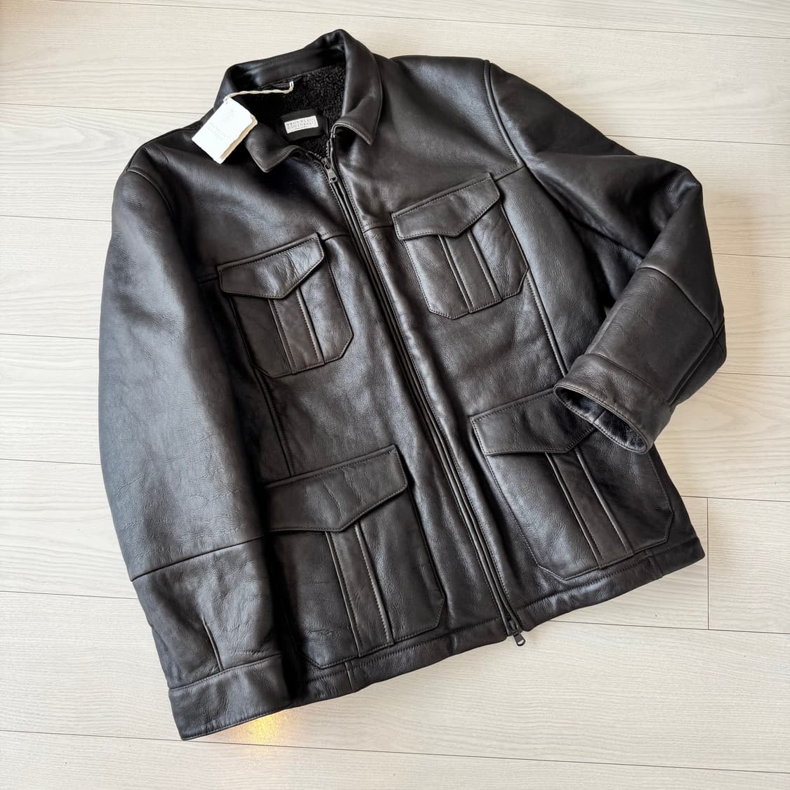 [명작,미사용] 브루넬로 쿠치넬리 최고급 쉽스킨 무통 무스탕 필드 자켓 상품이미지10