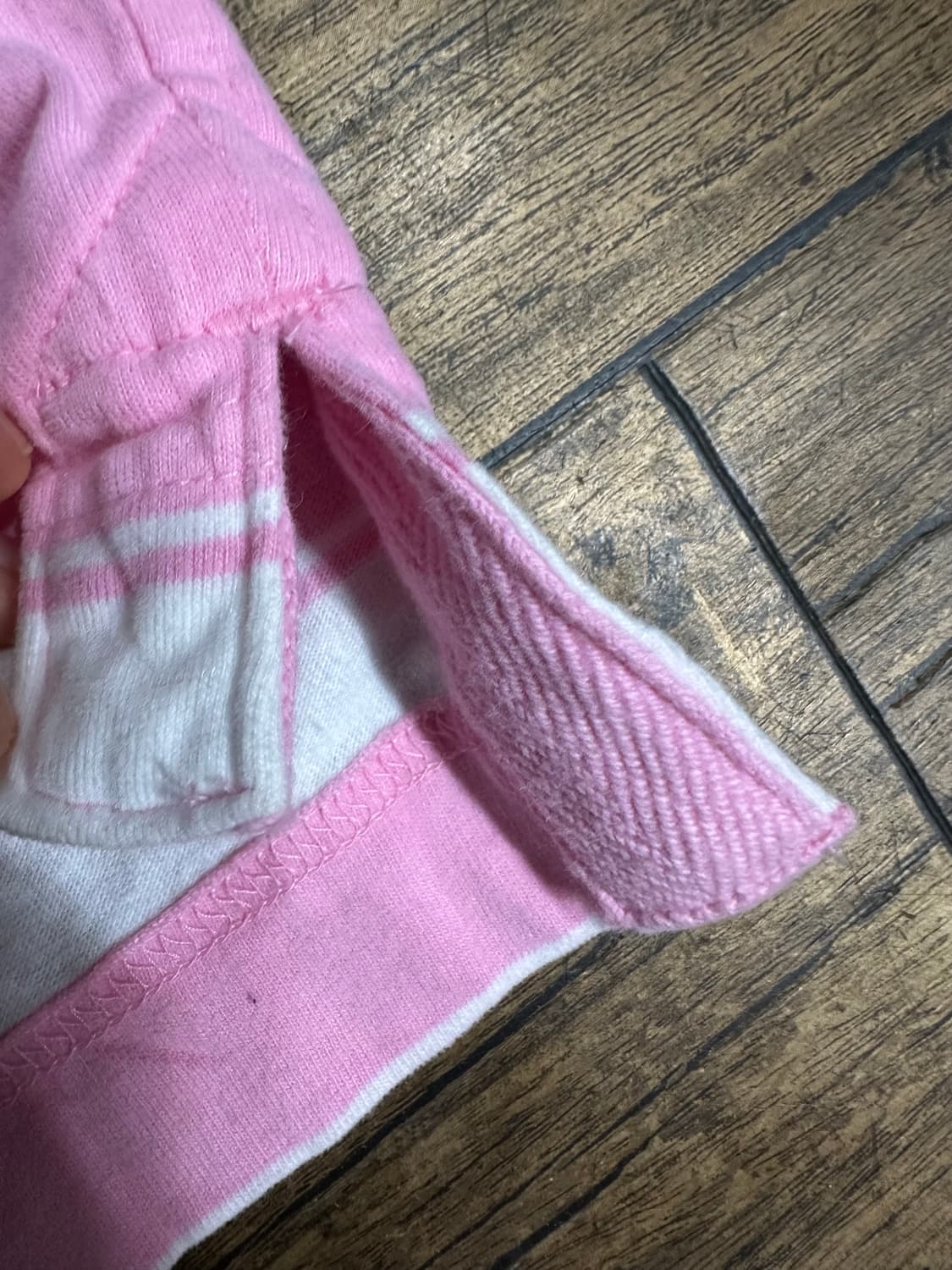 아베크롬비앤피치 핑크 스트라이프 반팔 카라티 S 상품이미지6