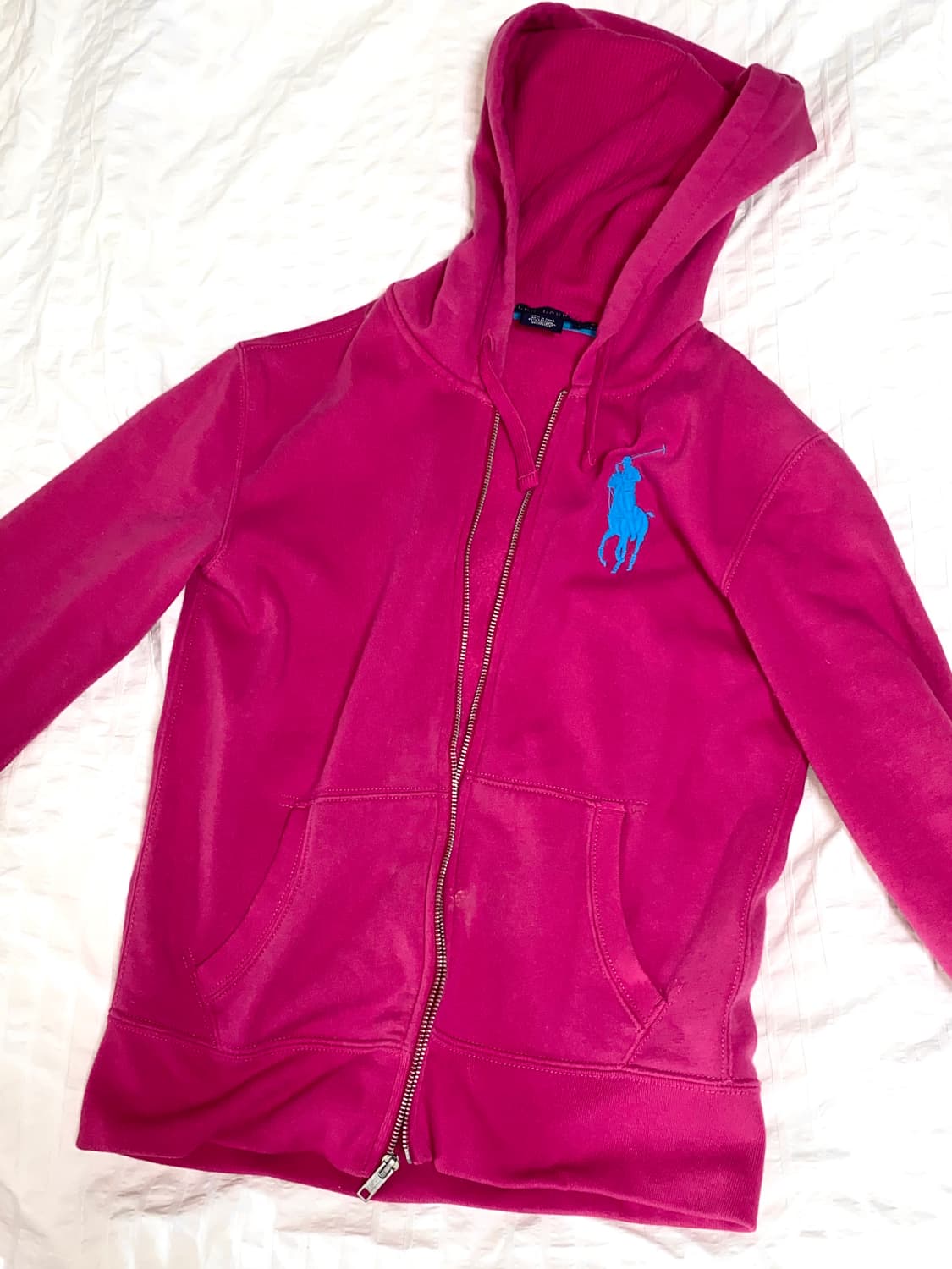 폴로 랄프로렌 빅 포니 후드집업 핑크 (M) 상품이미지6