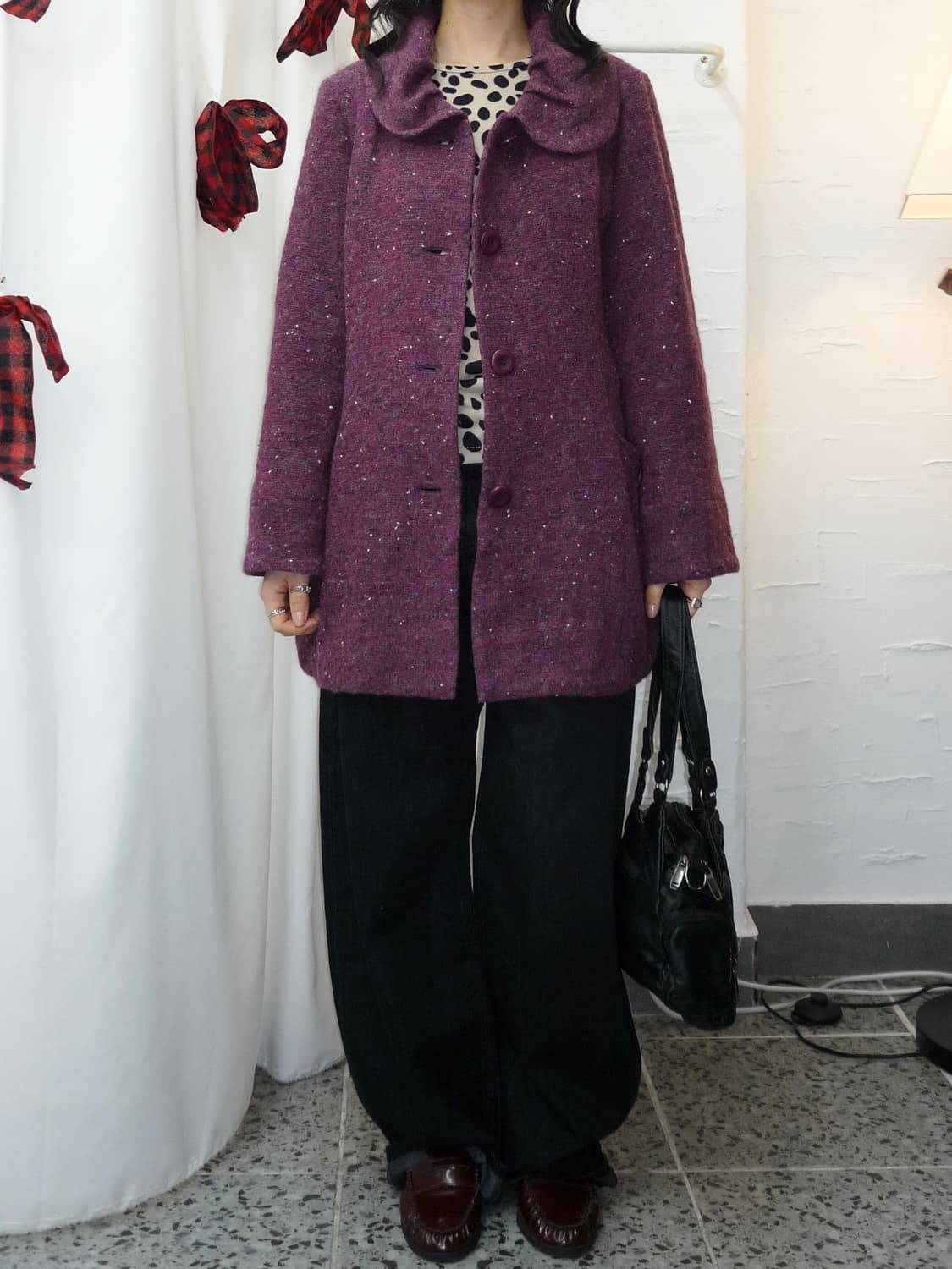 Vintage purple midi coat 상품이미지5