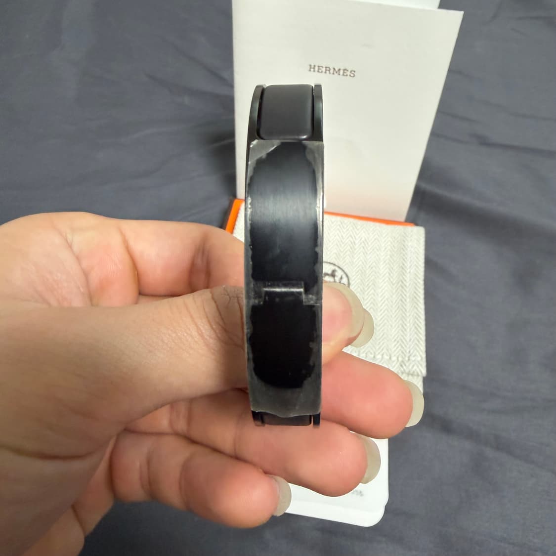 [새상품.풀구성] 에르메스 클릭아슈 블랙 팔찌 T4 상품이미지3