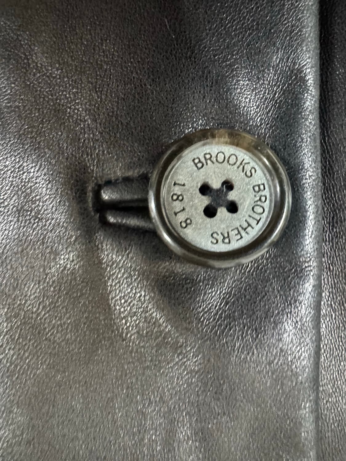 L 브룩스브라더스 레더 카코트 블랙 가죽 자켓 상품이미지4