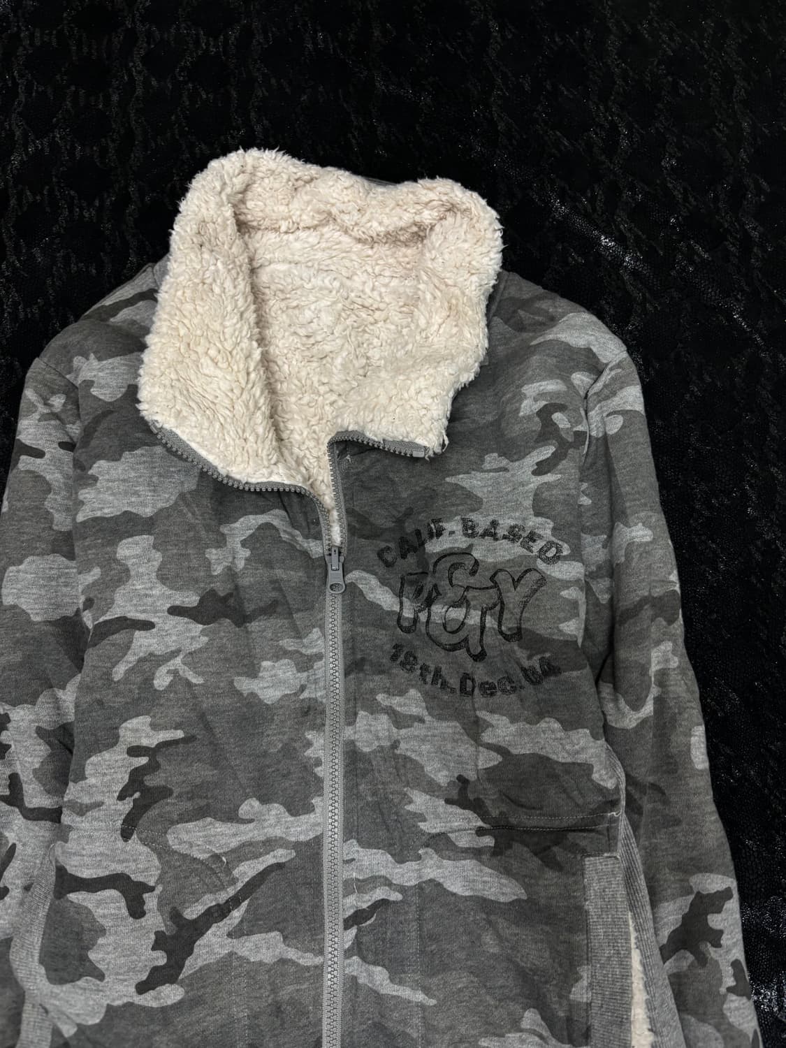 “Vintage” Grey Camo& Fleece reversible Z 상품이미지2
