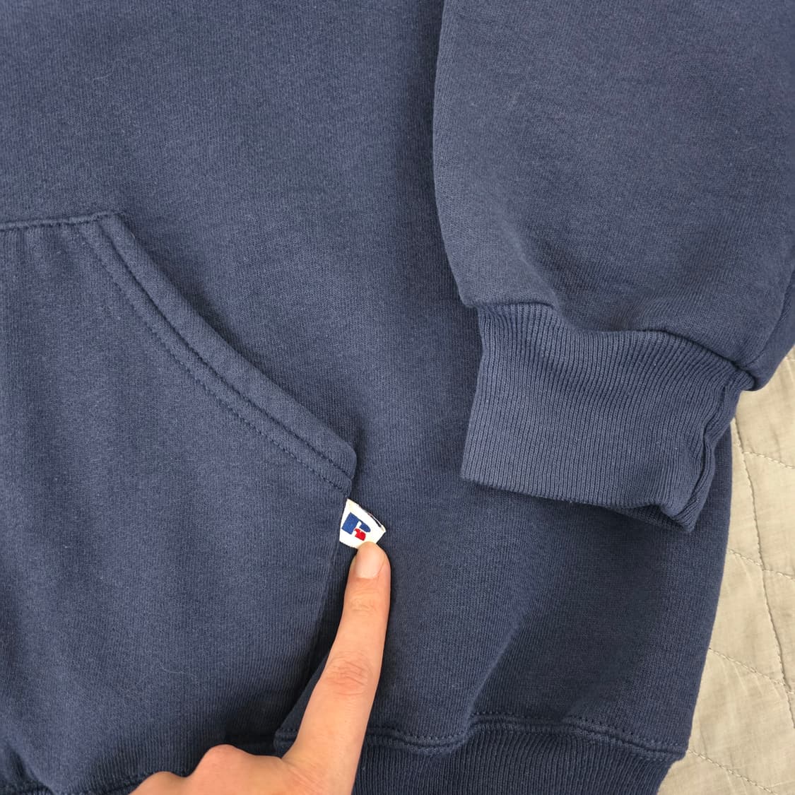 [XXL] 90s USA 빈티지 러셀 애슬레틱 후드집업 네이비 굿컨디션 상품이미지2