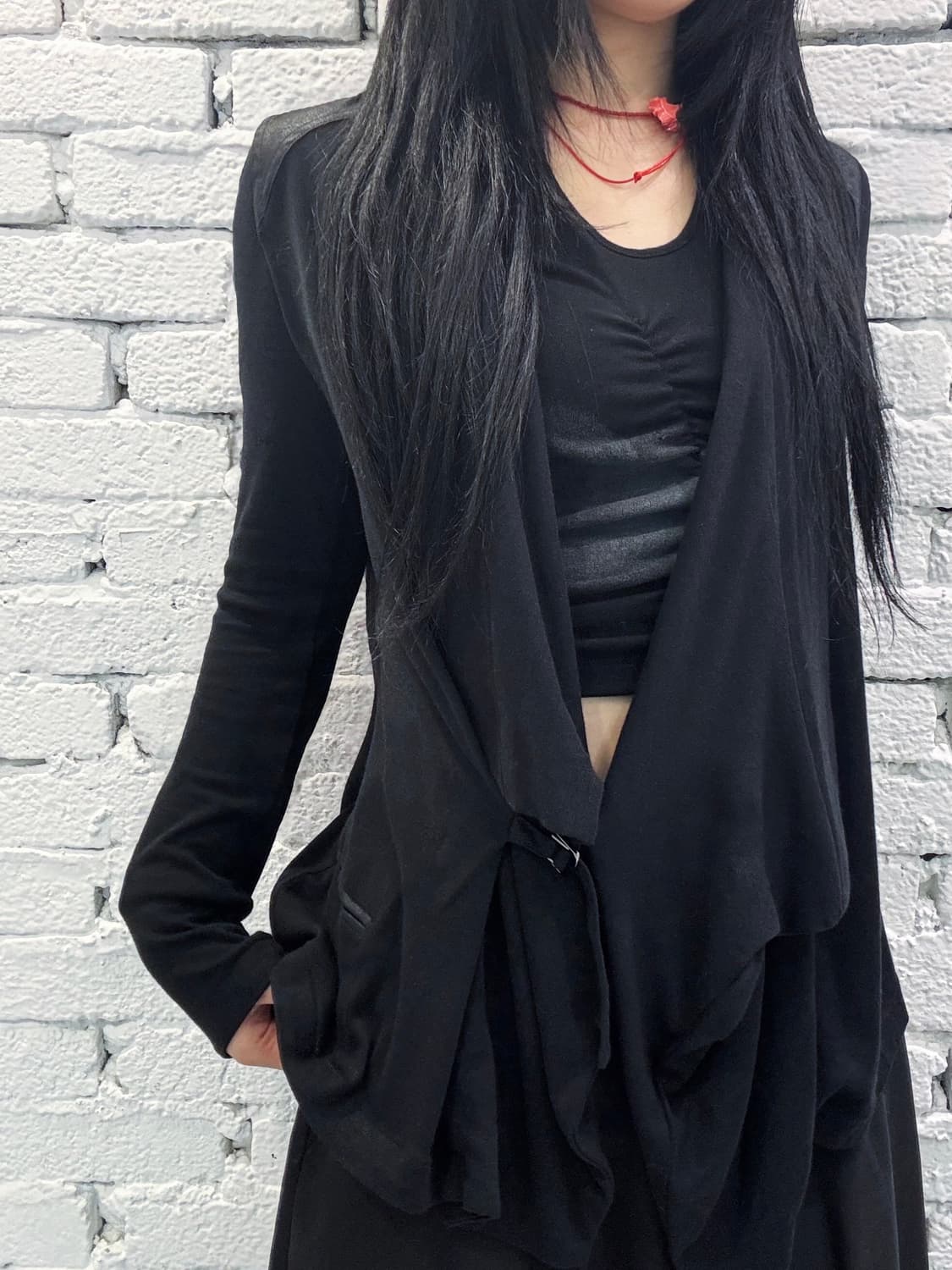 Asymmetric Drape Wrap Cardigan 상품이미지3