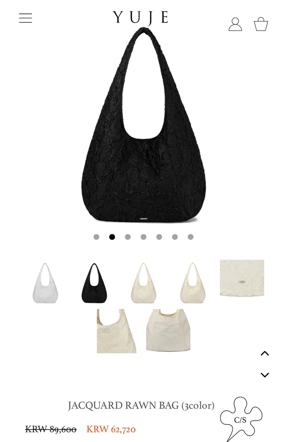 (새상품) 유제 yuje 자카트 로운 백 JACQUARD RAWN BAG 상품이미지1