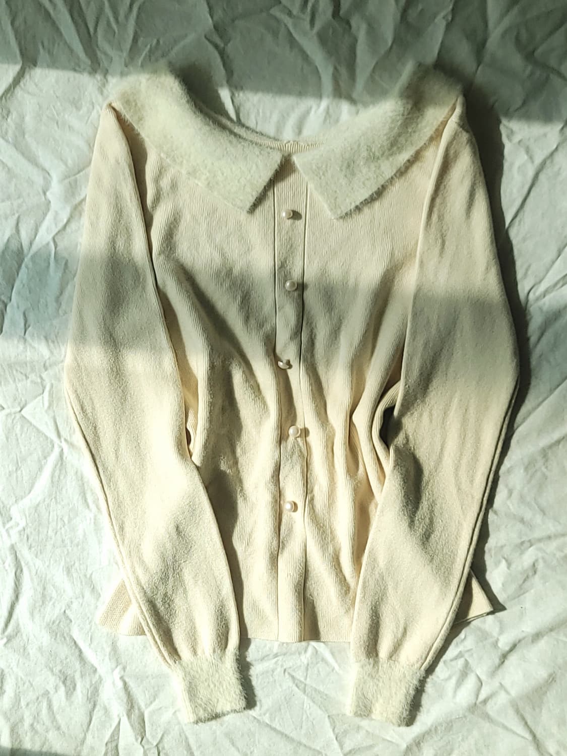 로맨틱 갸루 로걀 퍼 카라 빈티지 니트 상품이미지1