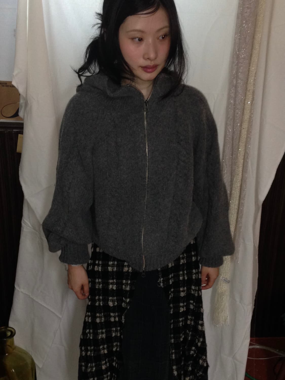 체크 롱 스커트 상품이미지3