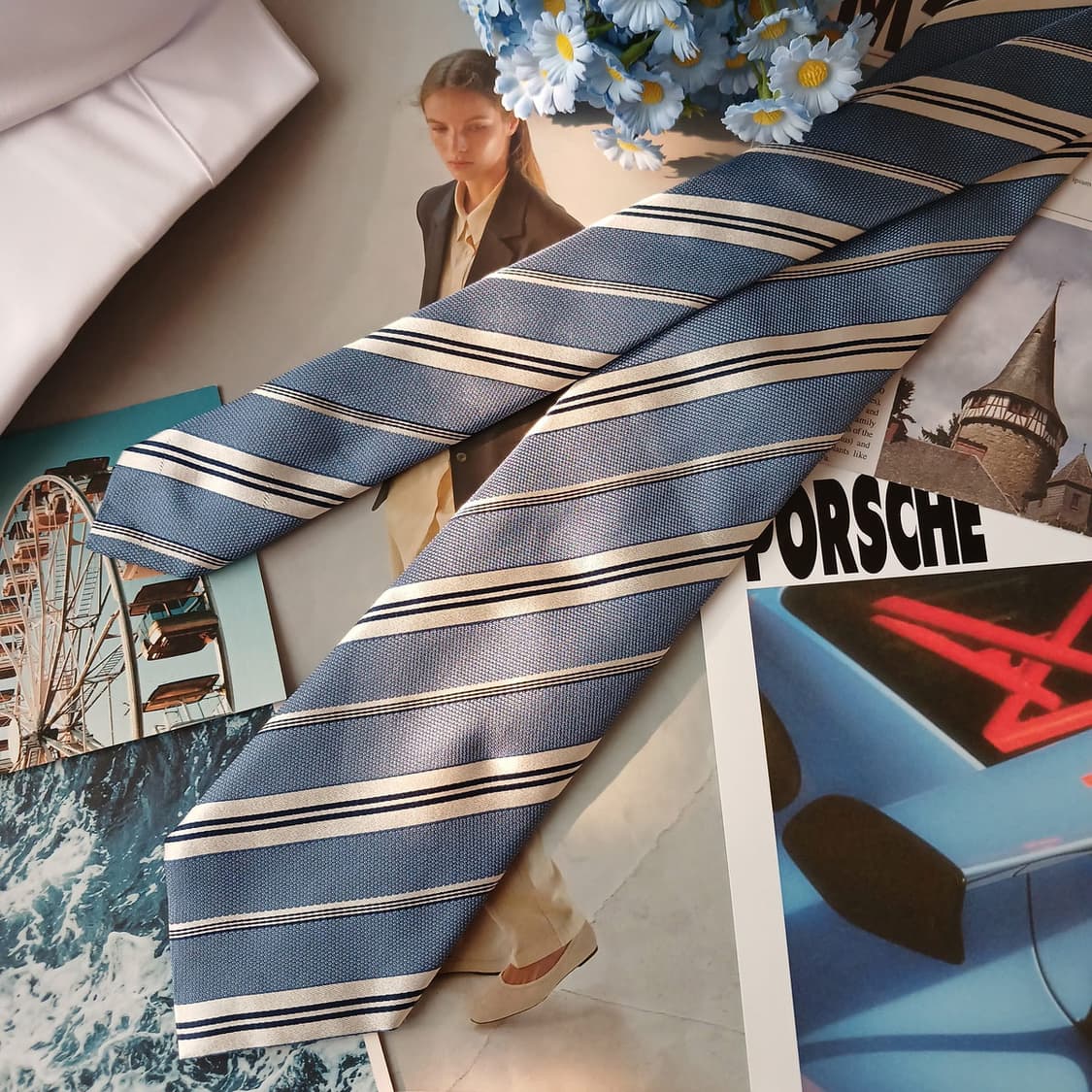 앤드류스타이 실크 스트라이프 넥타이 8.7cm A+등급 A19413
 상품이미지5