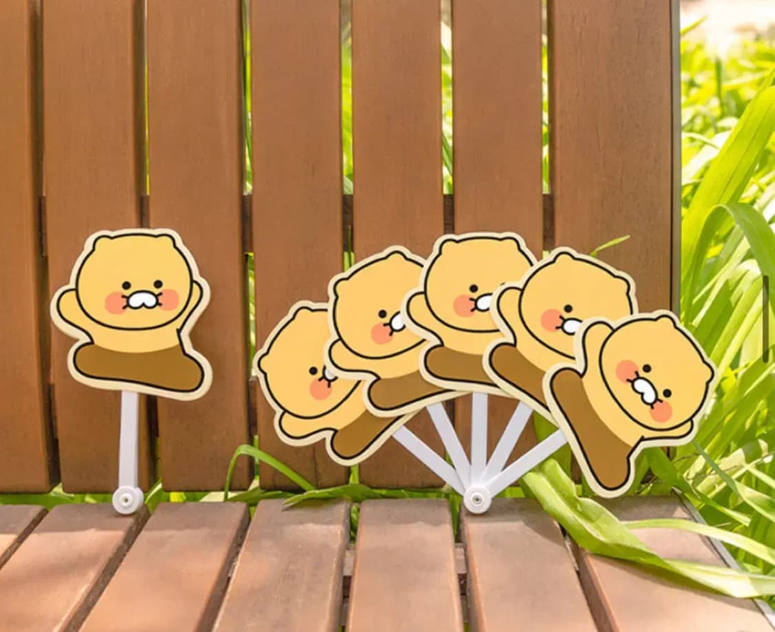 (택포) 카카오프렌즈 춘식이 5단 접이식 여름 부채 상품이미지2