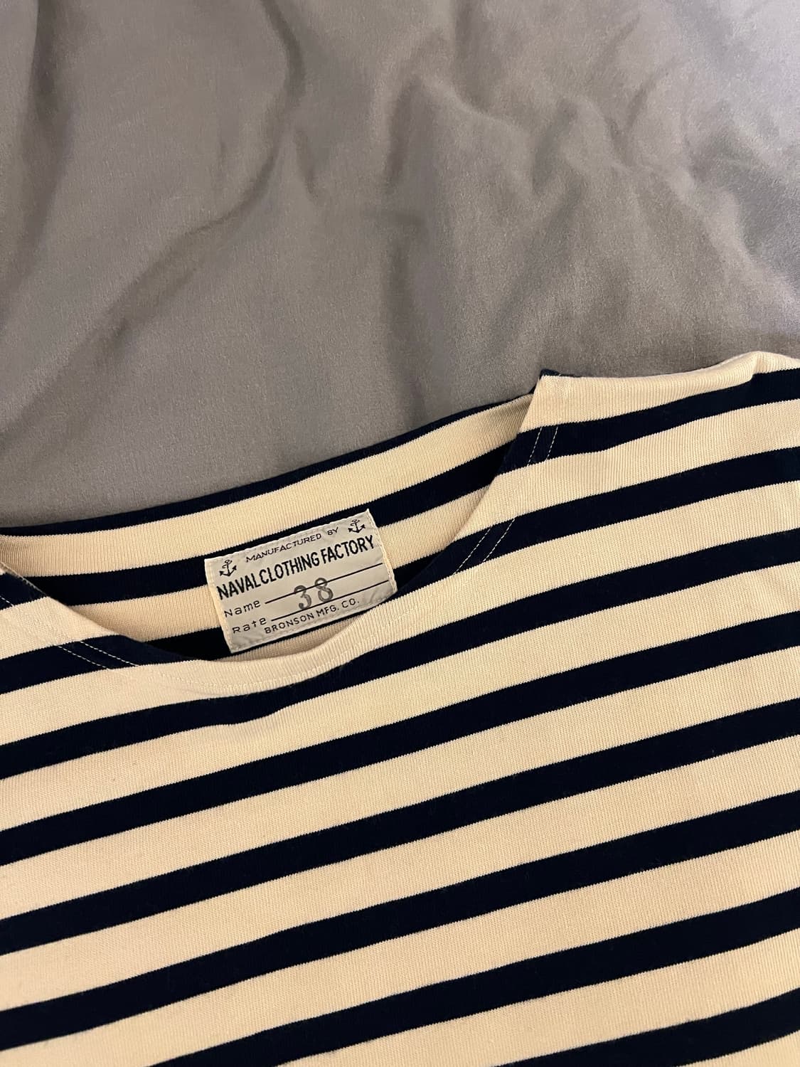 브론슨 아이보리 해군 단가라 반팔 M 38  상품이미지2
