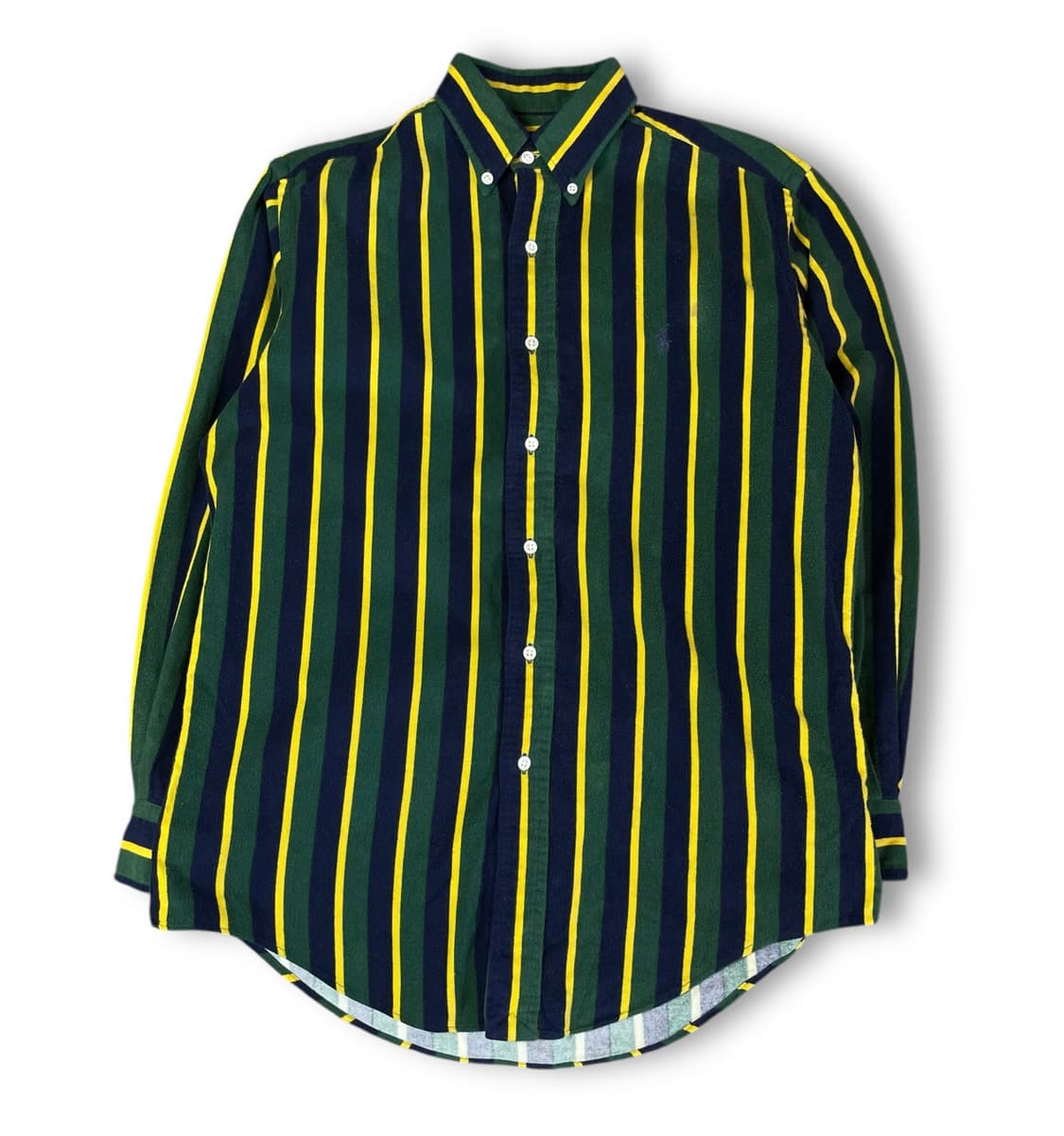 폴로 랄프로렌 그린 네이비 옐로우 스트라이프 긴팔 셔츠 90 상품이미지1