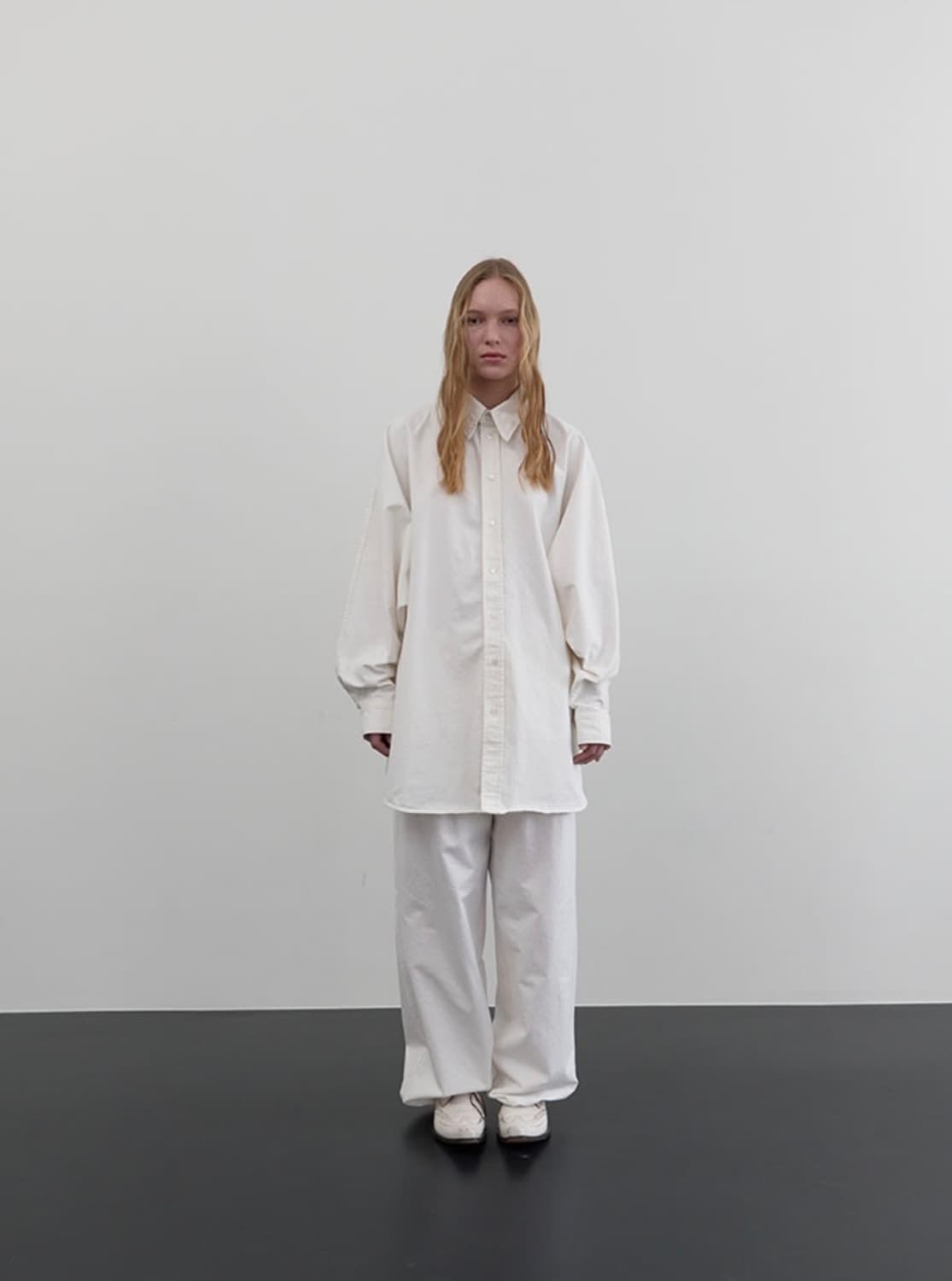 repos washed denim shirt/white 상품이미지3