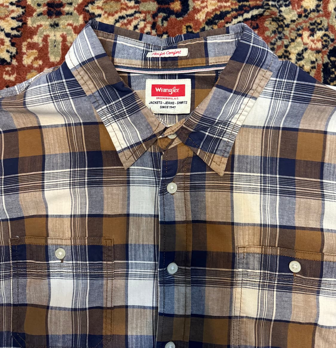 빈티지 랭글러 체크 플란넬 셔츠 XXL (602) 상품이미지3