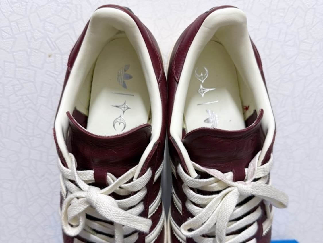 아디다스X떠그클럽 슈퍼스타 빈티지 판매합니다. [버건디/260mm] 상품이미지5