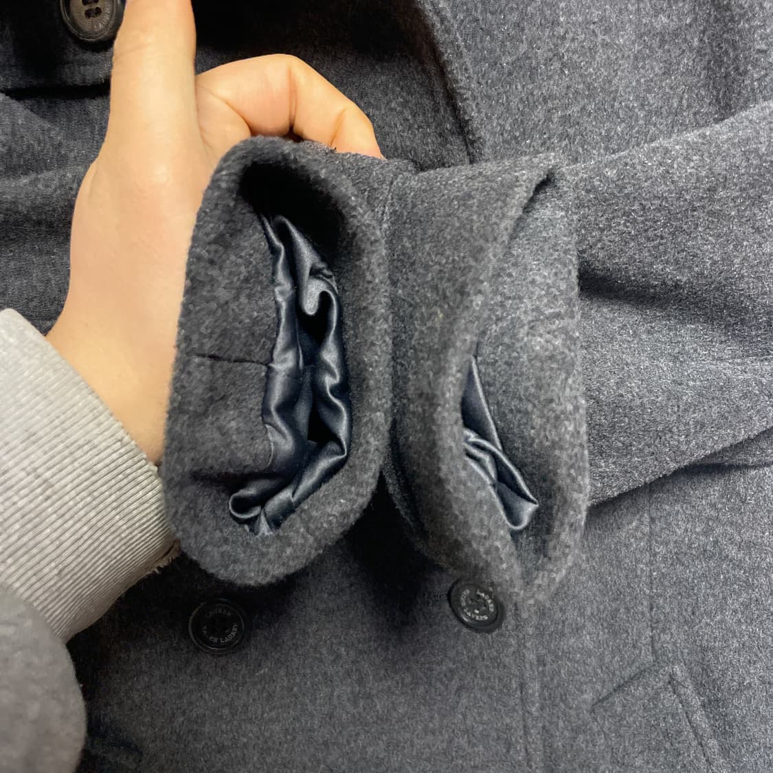 랄프로렌 캐시미어 혼방 모직 더블코트 그레이 150/76A 상품이미지5