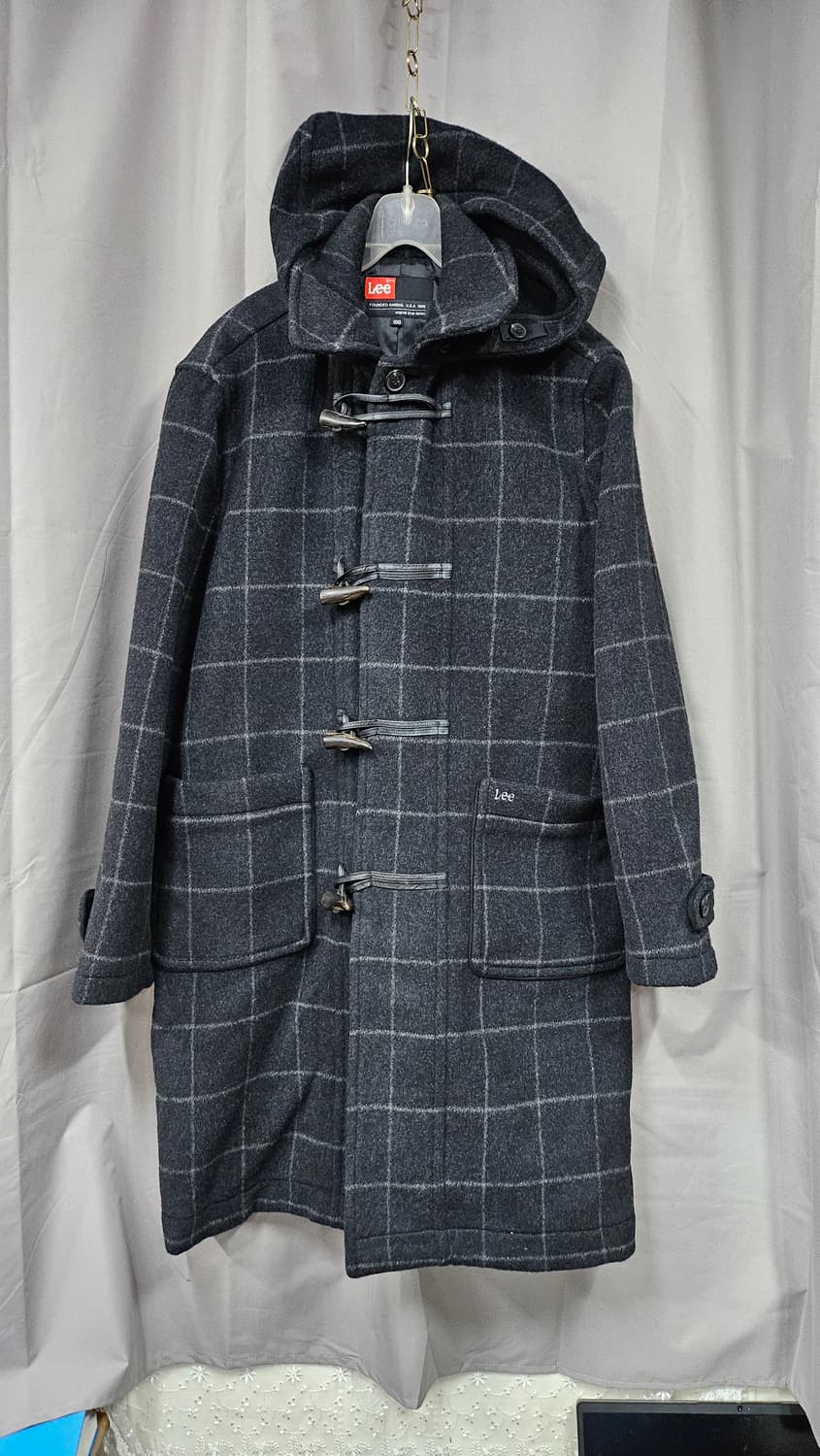 Lee  체크 모직 후드 떡볶이코트 100 상품이미지1