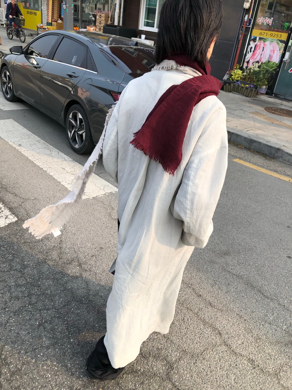 베르사체 버건디 스카프 상품이미지1