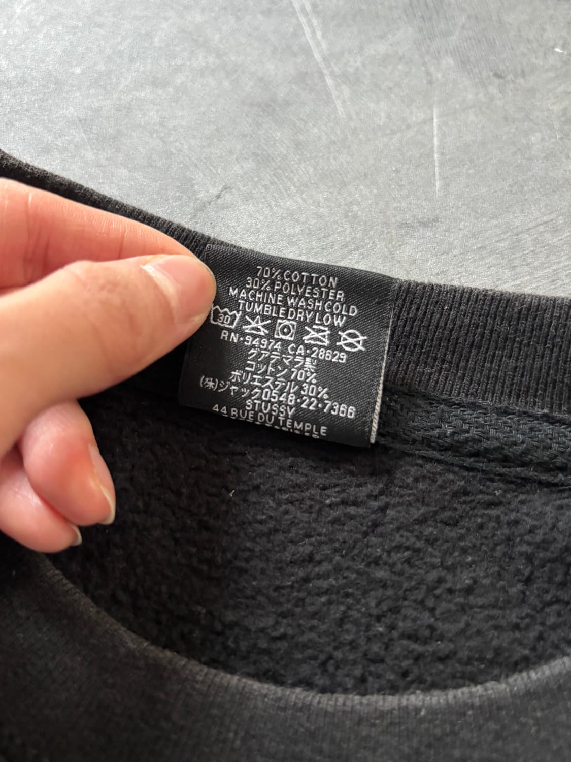 Stussy 스투시 스탁로고 블랙 맨투맨 상품이미지4