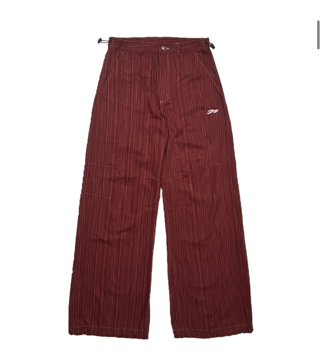 탄산마그네슘 코튼 와이드 스터드 팬츠 버건디 상품이미지4