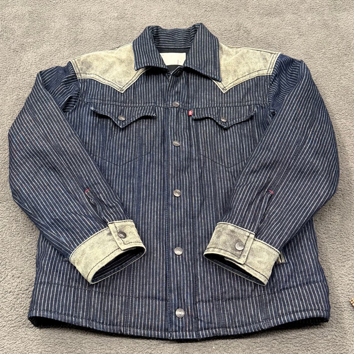 [정품/L] 리바이스 레드룹 웨스턴 레 더 스트라이프 데님 자켓 c1 상품이미지2