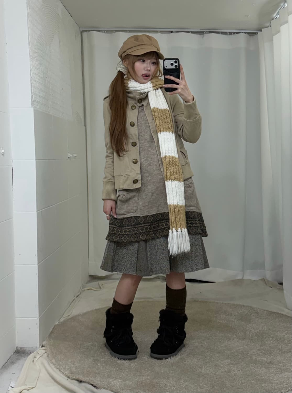 데일리 베이지 모리걸 하구미 니혼진 봄 코디세트 상품이미지1